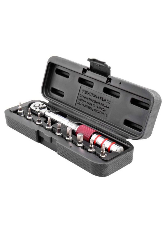 Generic - Mini Adjustable Bicycle Torque Wrench With Accessory Black/Silver/Red - Image 1