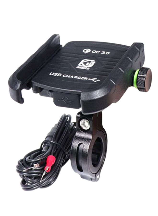 Motorcycle USB Charging Phone Holder Handlebar Mount - Image 1