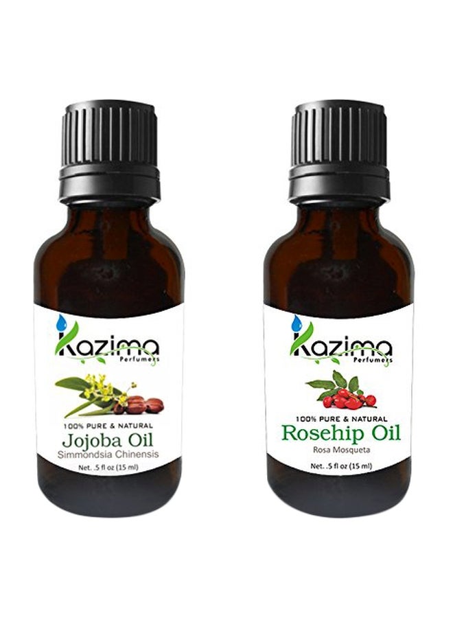 KAZIMA Pack Of 2 Jojoba Oil And Rosehip Oil Set 15ml