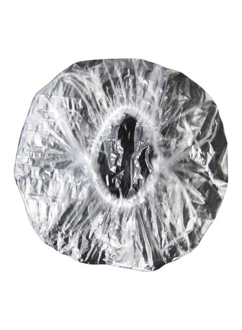 100-Piece Plastic Disposable Shower Caps Clear 4.2x7.8x7.2inch