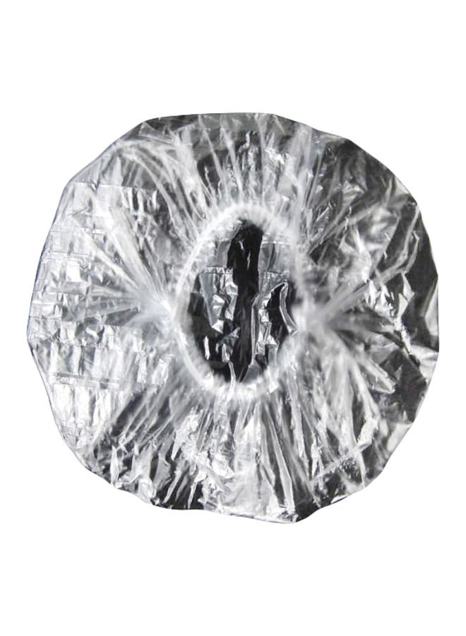 100-Piece Plastic Disposable Shower Caps Clear 4.2x7.8x7.2inch