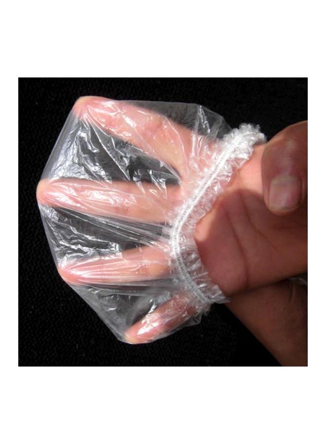 100-Piece Plastic Disposable Shower Caps Clear 4.2x7.8x7.2inch