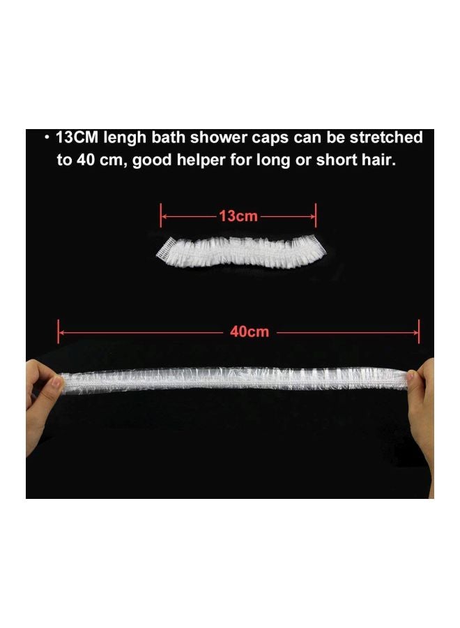 BLORETEN - 100-Piece Disposable Shower Cap Clear 8X6X2inch - Image 1