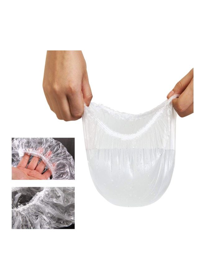 BLORETEN - 100-Piece Disposable Shower Cap Clear 8X6X2inch - Image 1