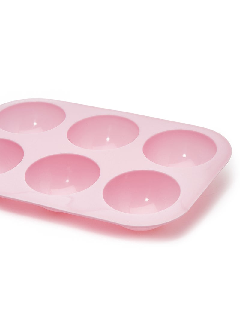 قالب ب 6 أشكال دائرية وردي 19.3x5x13.2سم - Image 2