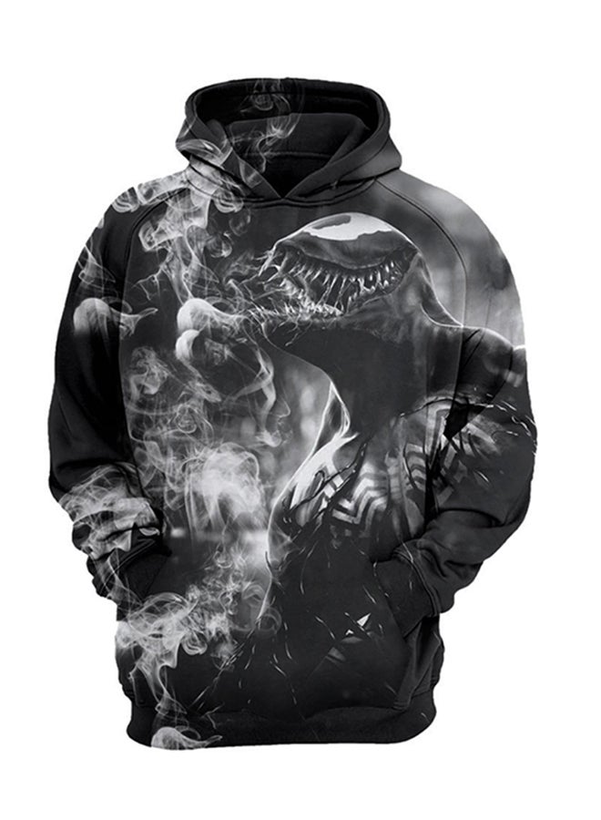 3D Printed Pocket Hoodie Black/Grey - Image 1