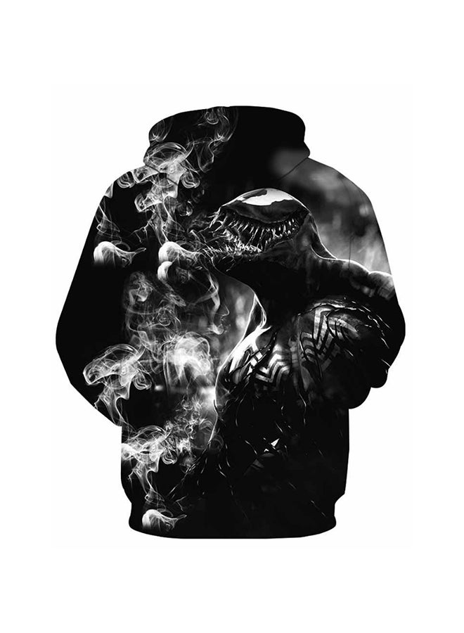 3D Printed Pocket Hoodie Black/Grey - Image 2