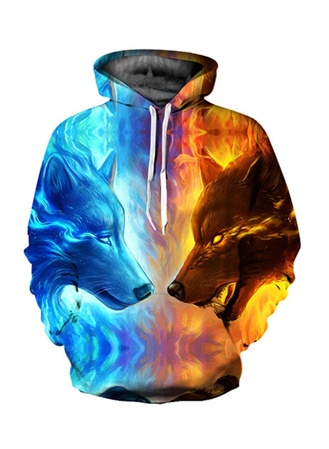 Generic 3D Realstic Print Drawstring Hoodie Multicolour  - Image 1