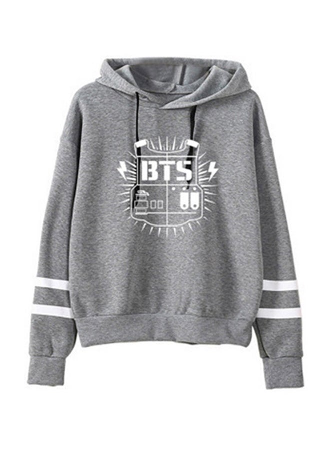 Hooded Sweatshirt With Drawstrings Grey  - Image 1