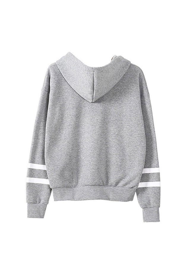 Hooded Sweatshirt With Drawstrings Grey  - Image 2