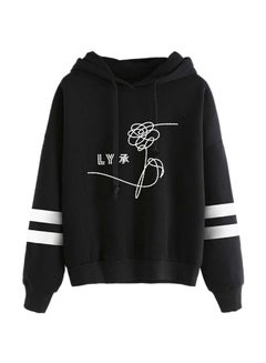 Bts Hoodie With Drawstring Black/White