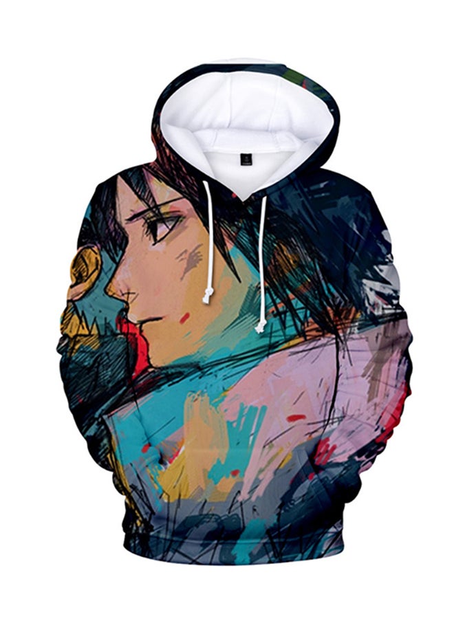 3D Realstic Print Drawstring Hoodie Multicolour - Image 1