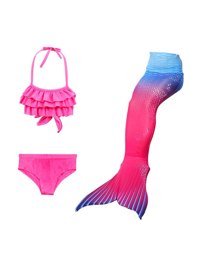 3-Piece Mermaid Bikini Pink/Blue
