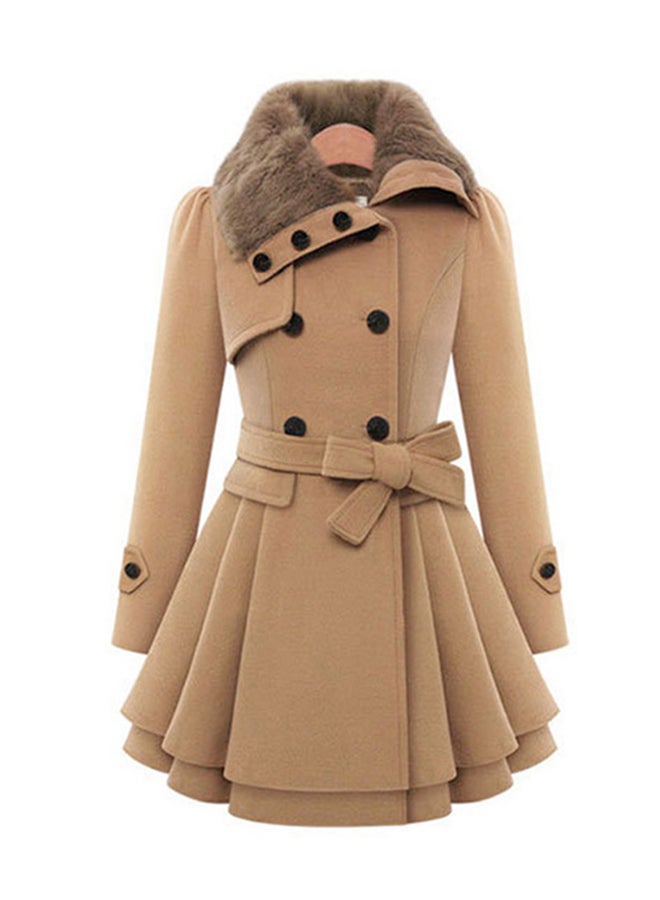 Generic - Double-Breasted Thick Coat With Belt - Image 1