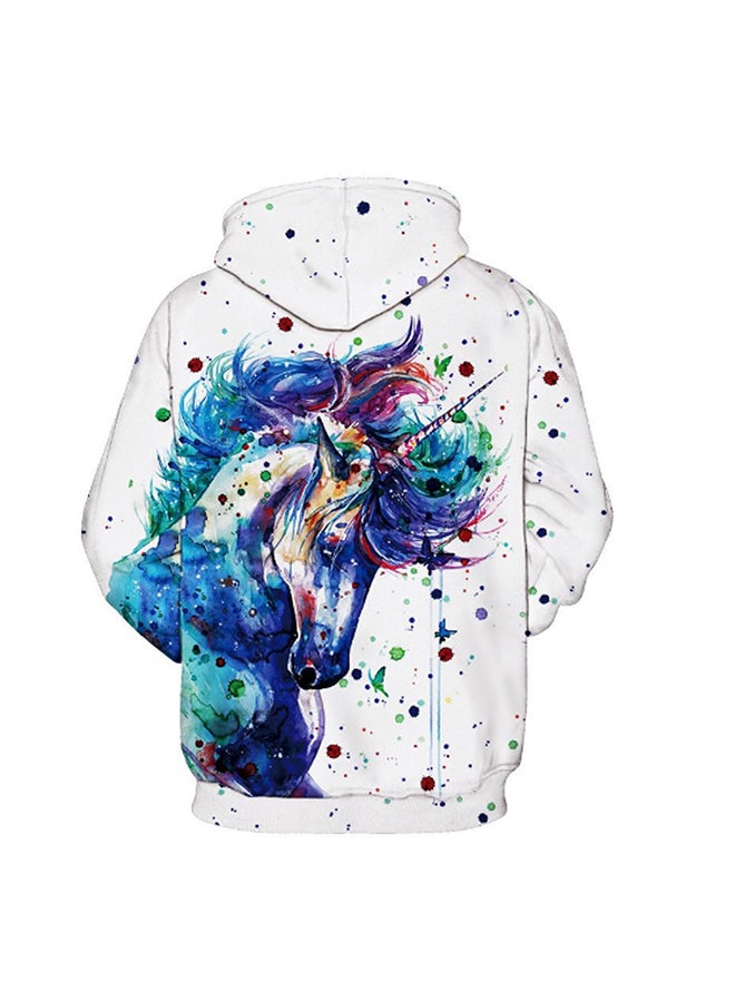 3D Realstic Print Drawstring Hoodie Multicolour - Image 2