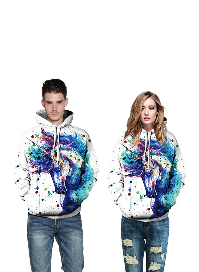 3D Realstic Print Drawstring Hoodie Multicolour - Image 3