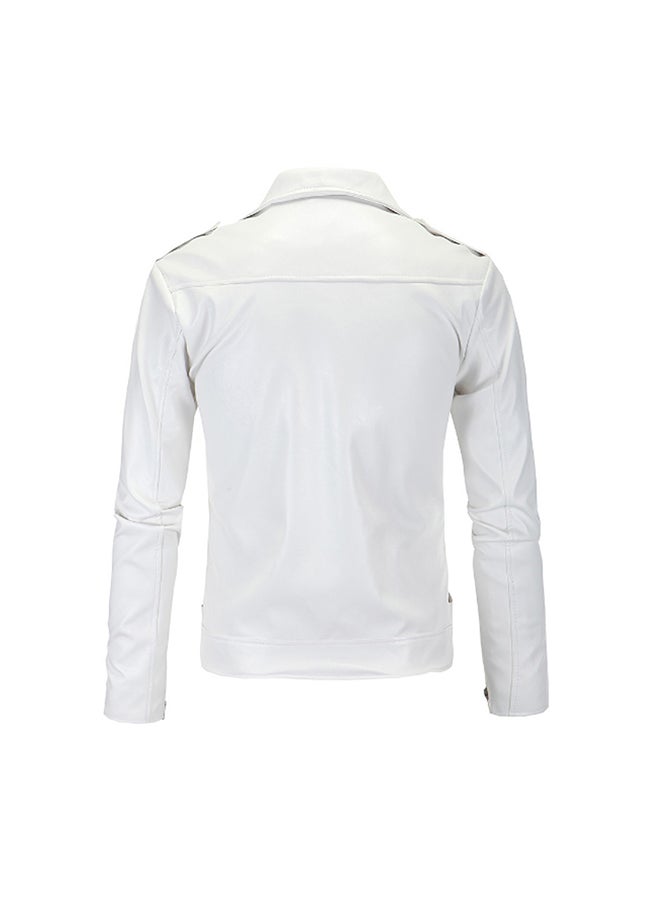 Slim Fit Faux Leather Jacket - Image 2