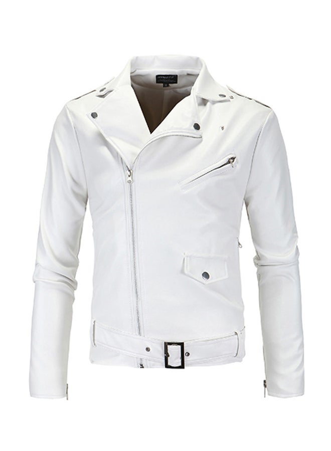 Slim Fit Faux Leather Jacket - Image 1