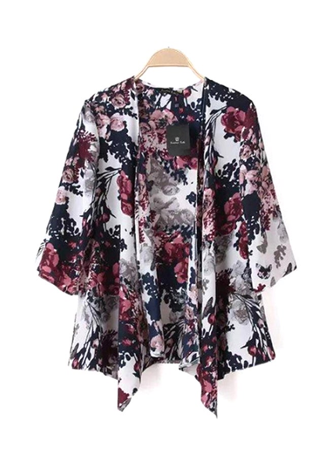 Generic - Floral Printed Open Cardigan Multicolour - Image 1