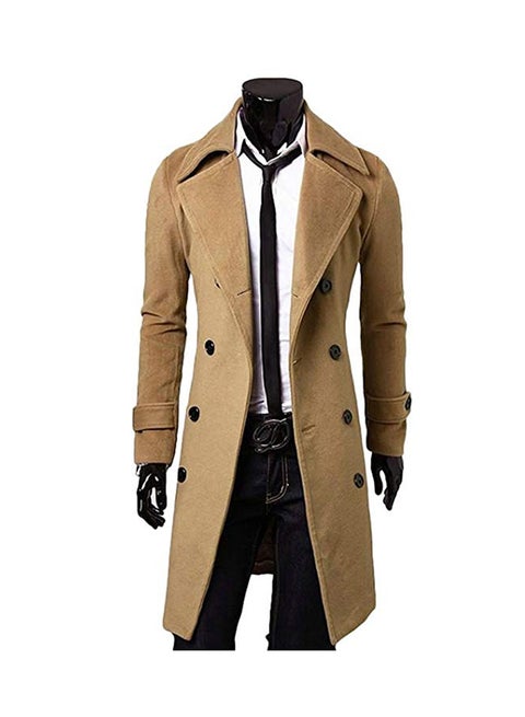 Winter Slim Long Overcoat Brown