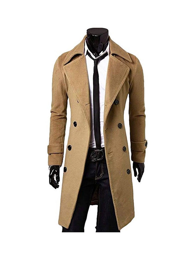 Generic - Winter Slim Long Overcoat Brown - Image 1