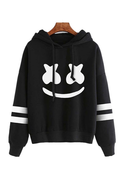 Dj Marshmello Pattern Print Sweatshirt Black