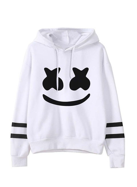 Dj Marshmello Pattern Print Sweatshirt White