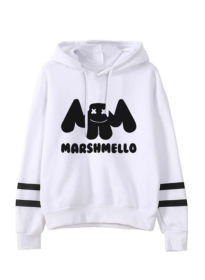 Dj Marshmello Pattern Print Sweatshirt White - Image 1