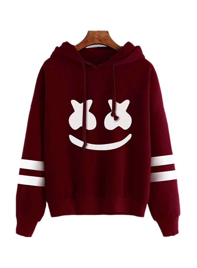 Generic - Dj Marshmello Pattern Print Sweatshirt Claret Red - Image 1