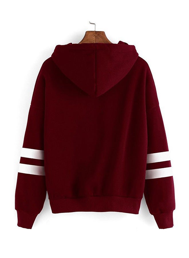 Generic - Dj Marshmello Pattern Print Sweatshirt Claret Red - Image 1