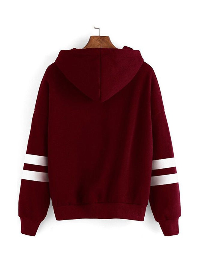 Dj Marshmello Pattern Print Sweatshirt Claret Red - Image 2