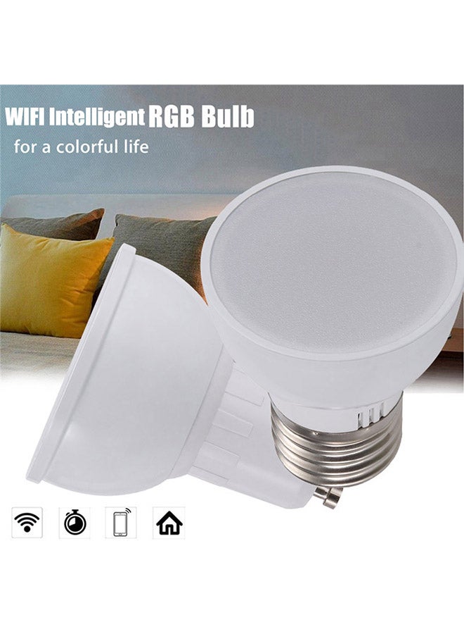 مصباح LED بألوان إضاءة حمراء وخضراء وزرقاء وبيضاء وإضاءة ذكية بتقنية WiFi أبيض 7.00x5.50x5.50سم - Image 3