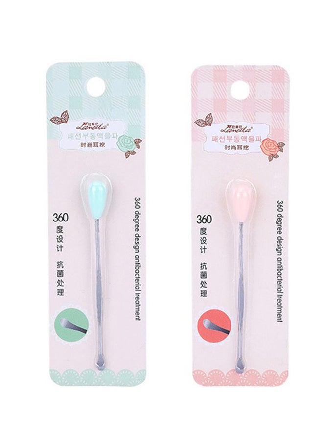 Lameila 2-Piece Ear Wax Curette Cleaner Silver 82 x 8mm  - Image 1