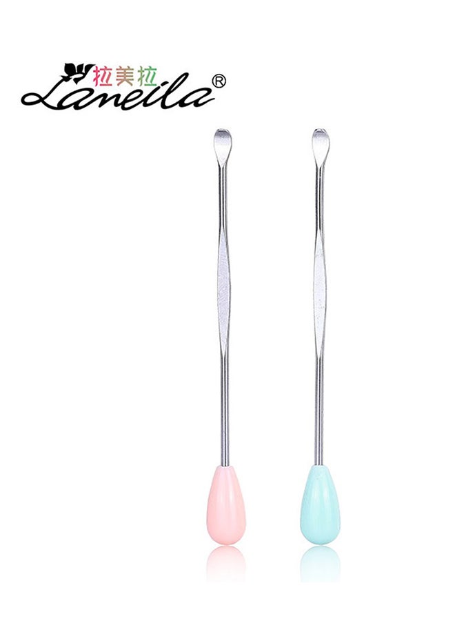 Lameila 2-Piece Ear Wax Curette Cleaner Silver 82 x 8mm  - Image 2