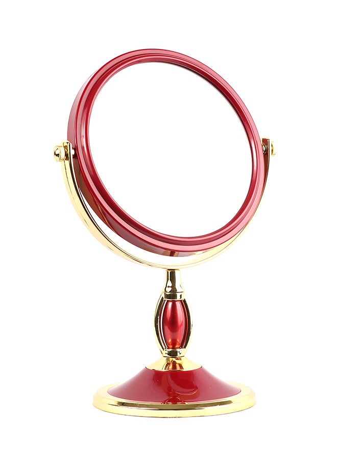 Double Sided Mirror Red/Gold 15x15cm