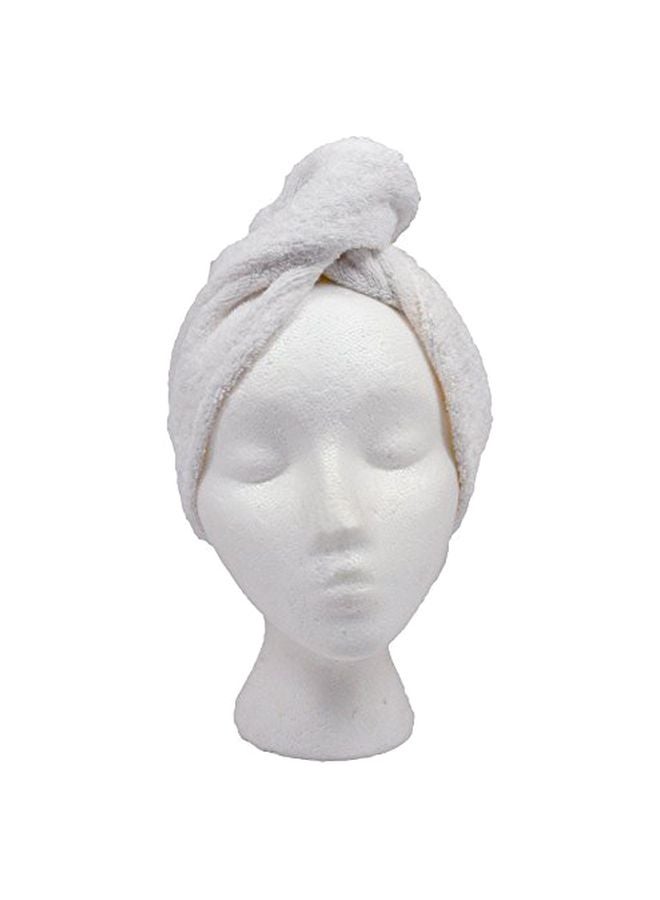 Turbie Twist Super-Absorbent Hair Towel (White) Hair Towel White  - Image 1