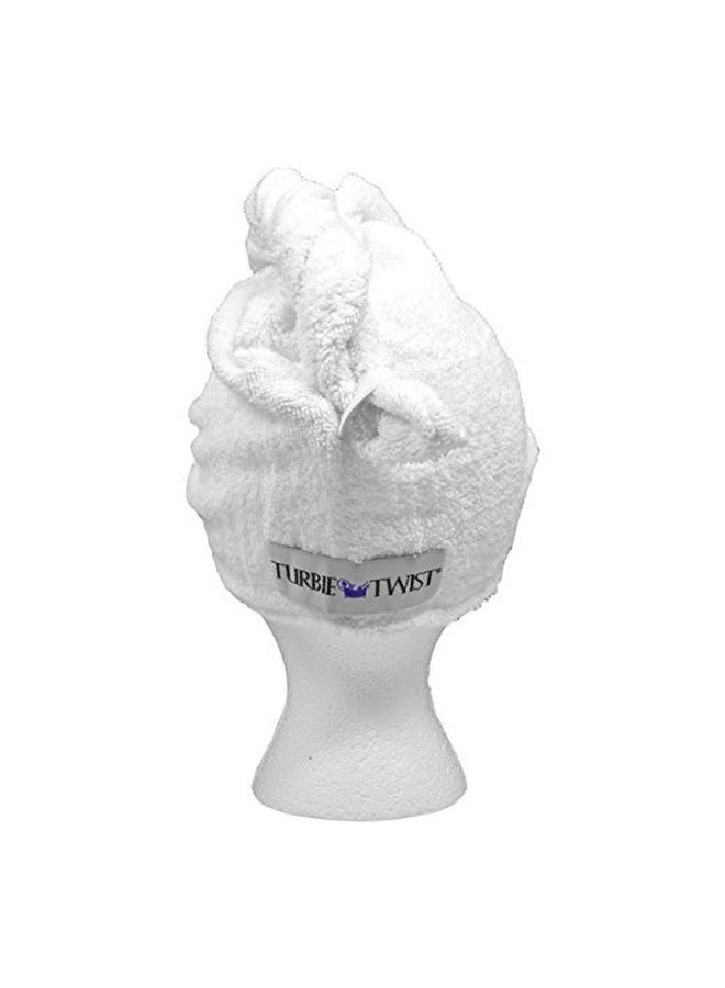 Turbie Twist Super-Absorbent Hair Towel (White) Hair Towel White  - Image 4