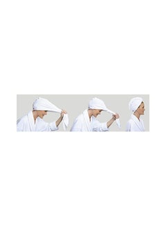 Turbie Twist Super-Absorbent Hair Towel (White) Hair Towel White  - Image 2
