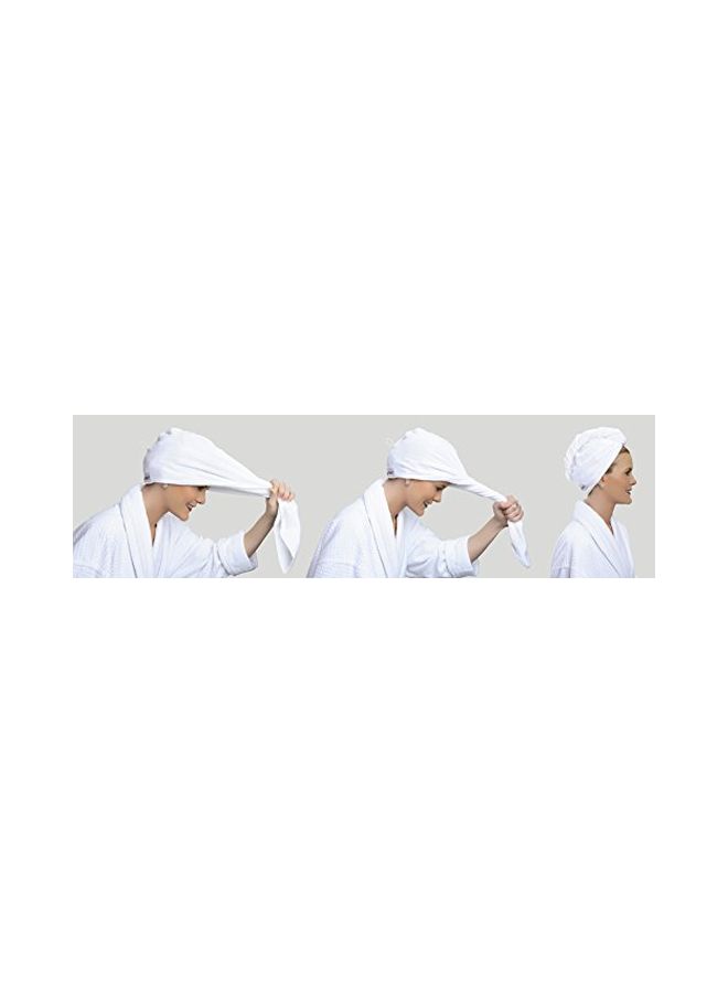 Turbie Twist Super-Absorbent Hair Towel (White) Hair Towel White  - Image 2