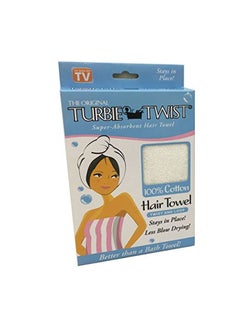 Turbie Twist Super-Absorbent Hair Towel (White) Hair Towel White  - Image 3
