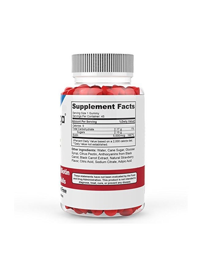 DrFormulas Hair Omega Strawberry Flavored Gummies Biotin Dietary Supplement - 45 Caplets - Image 2