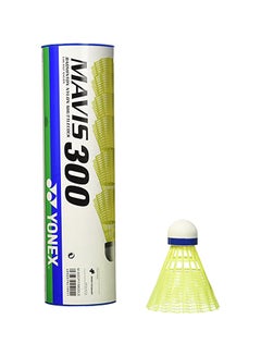 Yonex 6-Piece Mavis 300 Yellow Middle Shuttlecock 16 x 4 x 4centimeter 16 x 4 x 4cm 