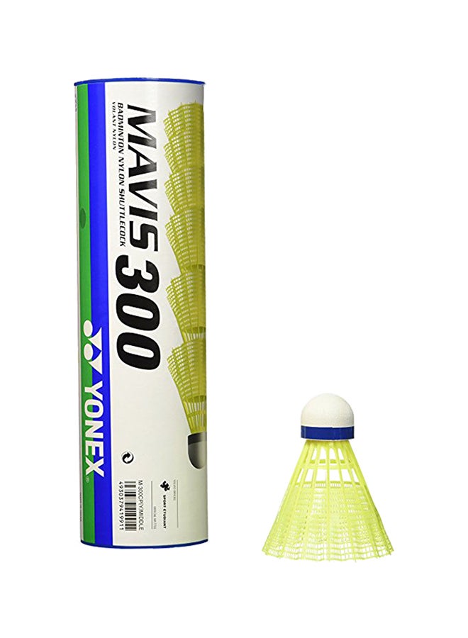 Yonex 6-Piece Mavis 300 Yellow Middle Shuttlecock 16 x 4 x 4centimeter 16 x 4 x 4cm 