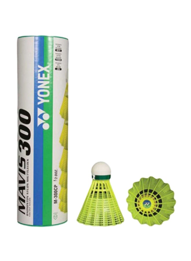 Yonex 6-Piece Mavis 300 Yellow Slow Shuttlecock 16 x 4 x 4centimeter 16 x 4 x 4cm