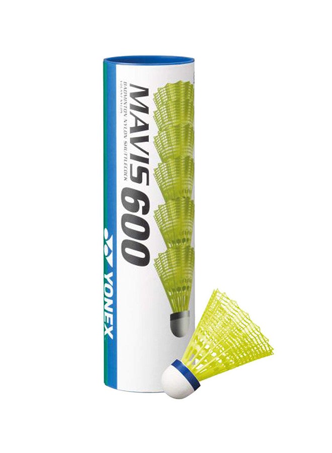 Yonex 6-Piece Mavis 600 Yellow Middle Shuttlecock 16 x 4 x 4centimeter 16 x 4 x 4cm
