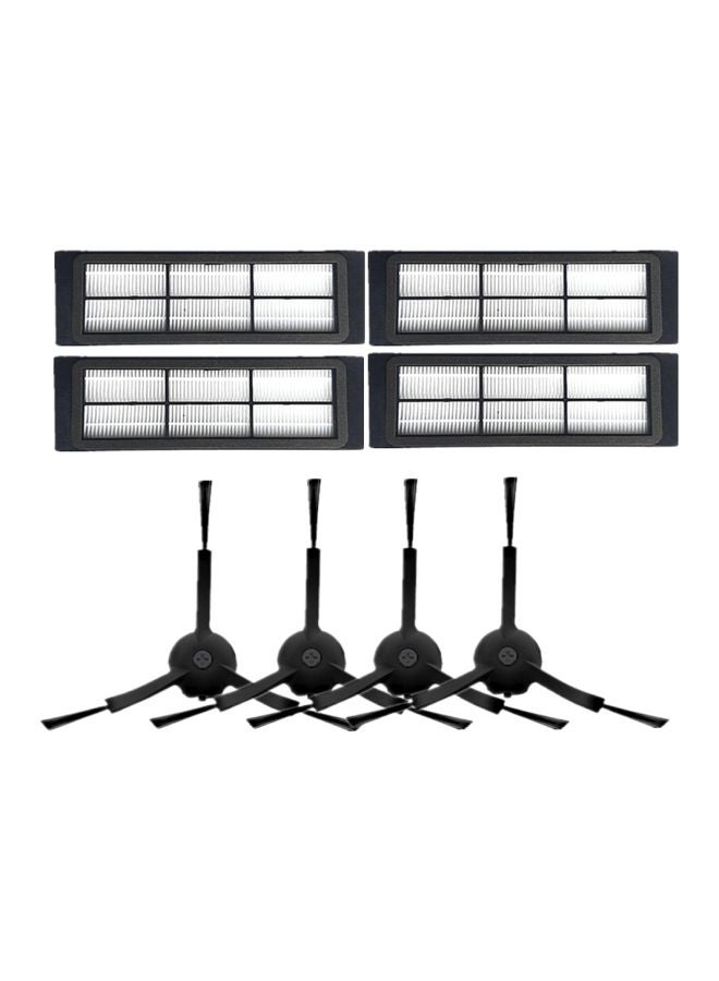 Generic 8-Piece HEPA Filter And Side Brush Replacement Set XM-6 Black/Silver  - Image 1