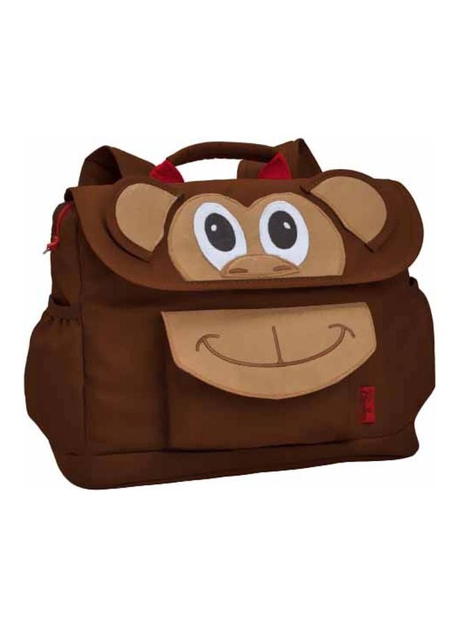 Bixbee Monkey Design Polyester Backpack Brown/Beige  - Image 1