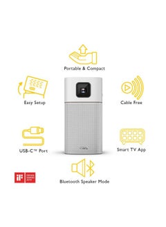 BenQ Portable Projector With Bluetooth Speaker GV1 Silver  - Image 2