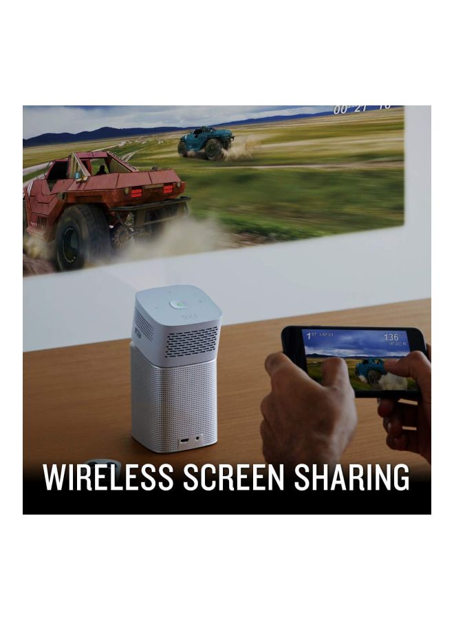 BenQ - Portable Projector With Bluetooth Speaker GV1 Silver - Image 1
