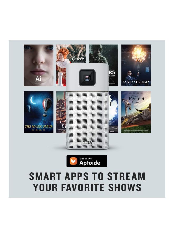 BenQ - Portable Projector With Bluetooth Speaker GV1 Silver - Image 1